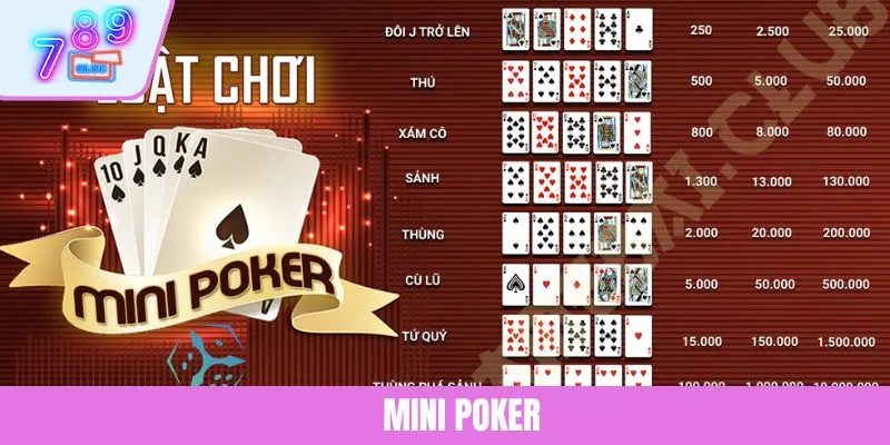 Mini Poker - Khám Phá Cách Đánh Bài Hiện Đại Tại 789CLUB 1 Mini Poker - Khám Phá Cách Đánh Bài Hiện Đại Tại 789CLUB